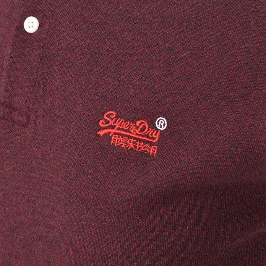 Alternative Image for ProductSuperdry Classic Polo T Shirt Burgundy3